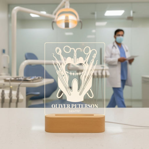 Personalized Dentist LED Lamp | Custom Dental Office Decor Gift
