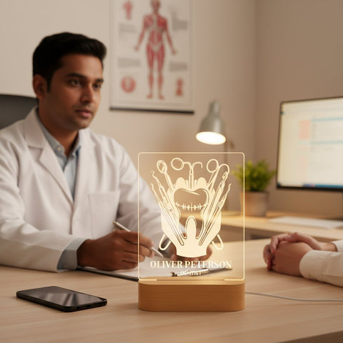Personalized Dentist LED Lamp | Custom Dental Office Decor Gift