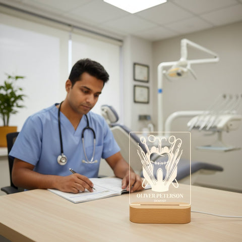 Personalized Dentist LED Lamp | Custom Dental Office Decor Gift