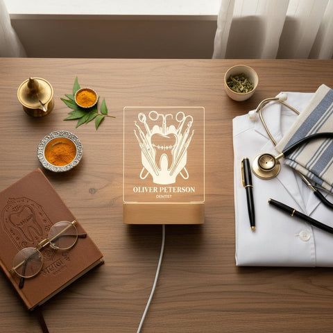 Personalized Dentist LED Lamp | Custom Dental Office Decor Gift