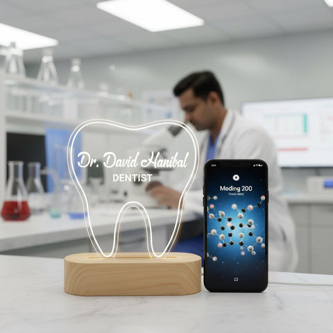 Personalized Dentist LED Night Light | Custom Tooth Shaped Lamp Gift