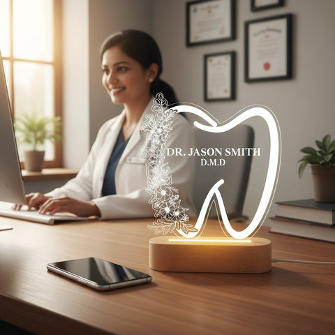 Personalized Dentist LED Lamp | Custom Dental Office Decor Gift