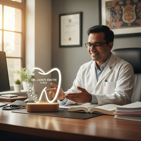 Personalized Dentist LED Lamp | Custom Dental Office Decor Gift