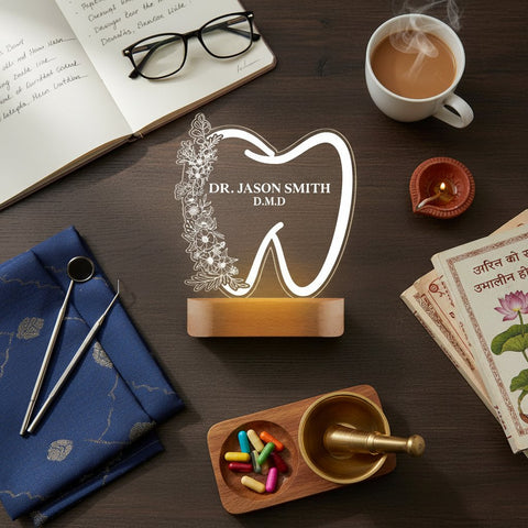 Personalized Dentist LED Lamp | Custom Dental Office Decor Gift