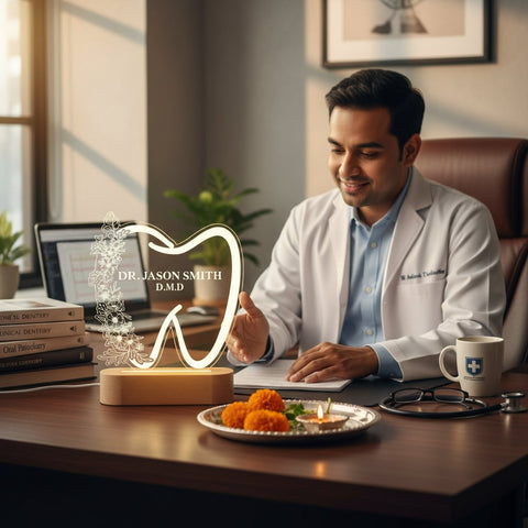 Personalized Dentist LED Lamp | Custom Dental Office Decor Gift