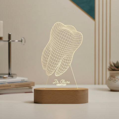 Personalized Tooth LED Lamp Gift for Dentists & Hygienists