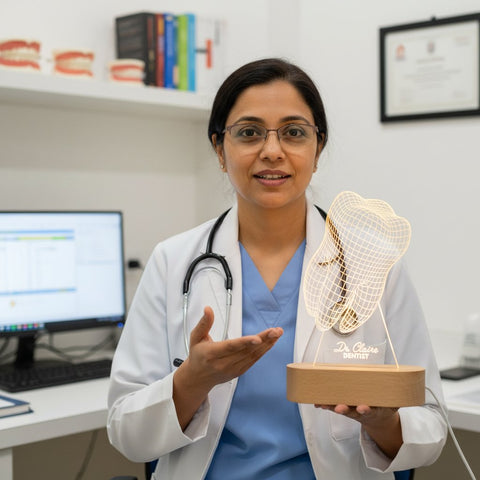Personalized Tooth LED Lamp Gift for Dentists & Hygienists