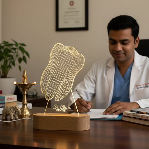 Personalized Tooth LED Lamp Gift for Dentists & Hygienists