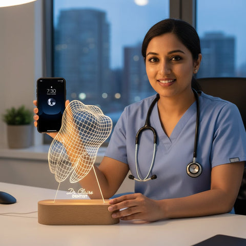 Personalized Tooth LED Lamp Gift for Dentists & Hygienists