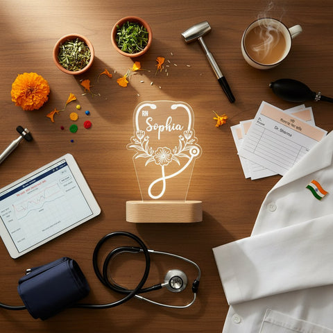 Personalized Nurse Stethoscope LED Night Light - Custom RN Gift