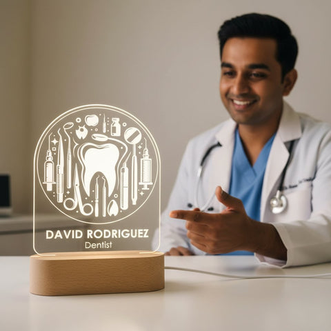 Personalized Dentist LED Night Light | Custom Dental Office Gift
