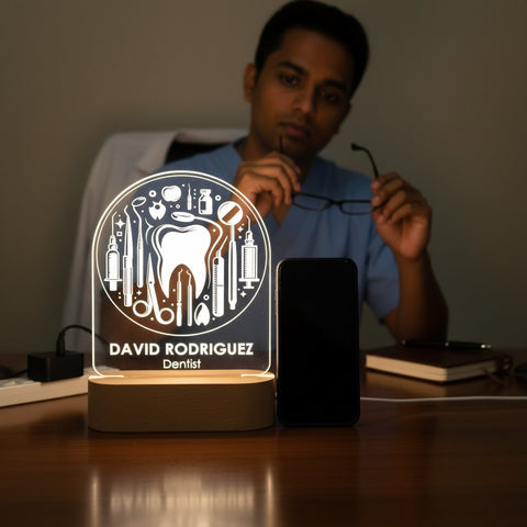 Personalized Dentist LED Night Light | Custom Dental Office Gift
