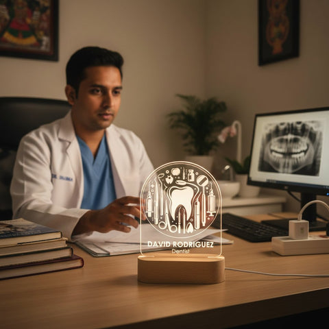Personalized Dentist LED Night Light | Custom Dental Office Gift