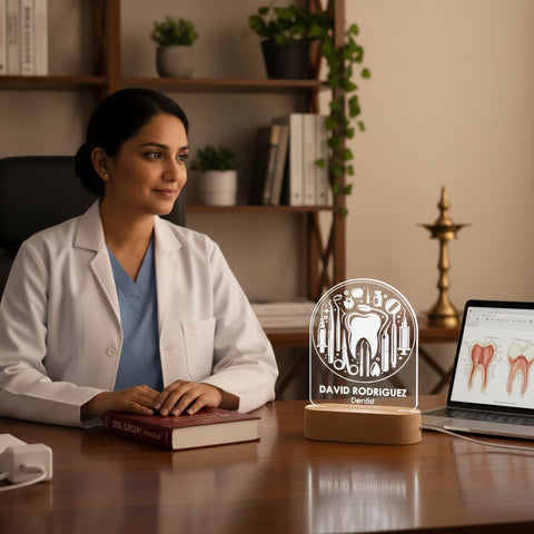 Personalized Dentist LED Night Light | Custom Dental Office Gift