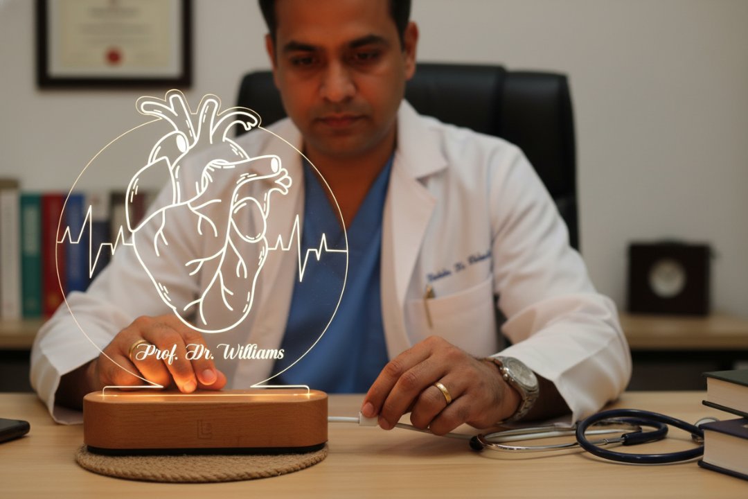 Personalized Heart ECG LED Lamp | Custom Doctor & Nurse Gift