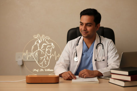 Personalized Heart ECG LED Lamp | Custom Doctor & Nurse Gift