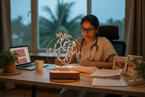 Personalized Heart ECG LED Lamp | Custom Doctor & Nurse Gift