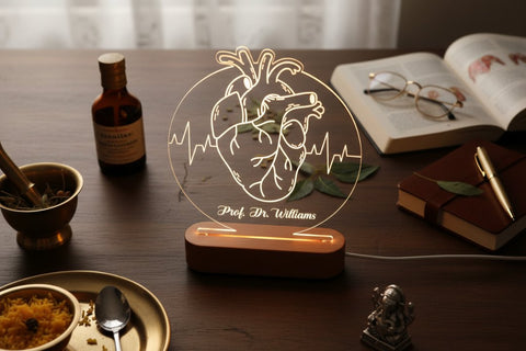 Personalized Heart ECG LED Lamp | Custom Doctor & Nurse Gift