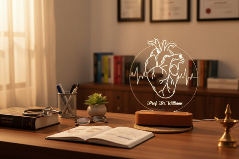 Personalized Heart ECG LED Lamp | Custom Doctor & Nurse Gift
