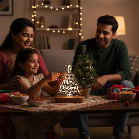 Merry Christmas & Happy New Year LED Tree Decor | Warm White Light