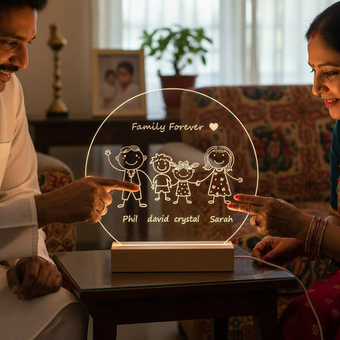 Personalized Family Name LED Night Light | Custom Engraved Gift