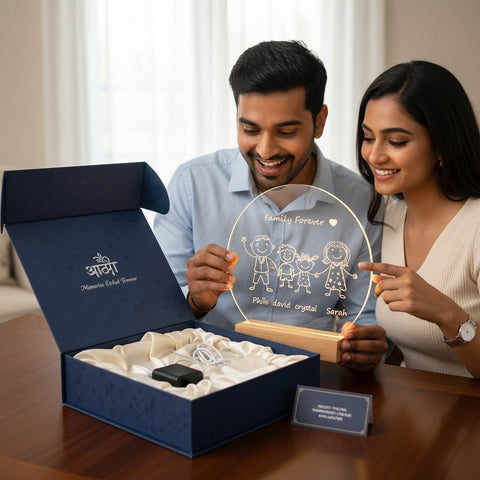 Personalized Family Name LED Night Light | Custom Engraved Gift