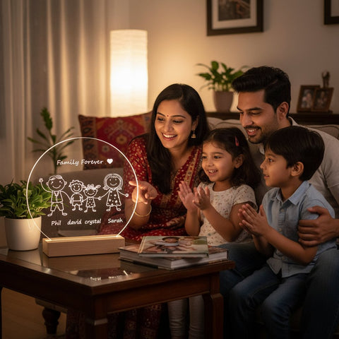 Personalized Family Name LED Night Light | Custom Engraved Gift