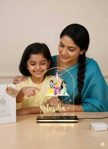 Personalized LED Princess Lamp | Custom Kids Night Light Gift