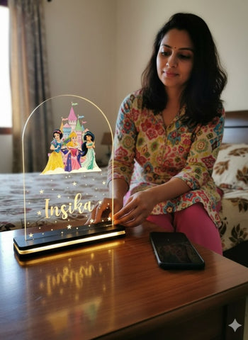 Personalized LED Princess Lamp | Custom Kids Night Light Gift