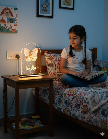 Personalized Kids Fairy LED Night Light | Custom Name Table Lamp