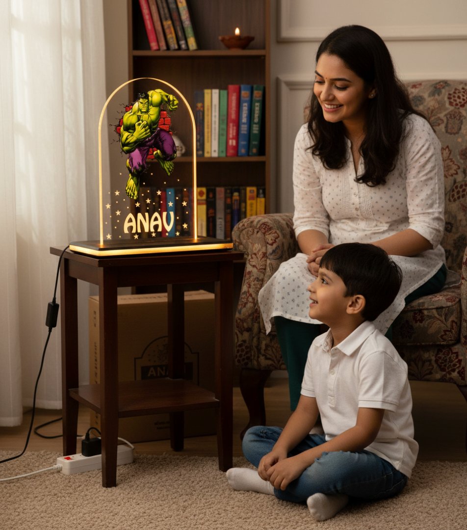 Personalized Hulk LED Lamp | Kids Night Light | Custom Acrylic Gift