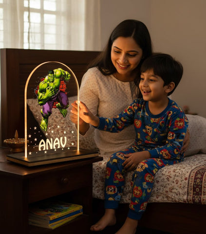 Personalized Hulk LED Lamp | Kids Night Light | Custom Acrylic Gift