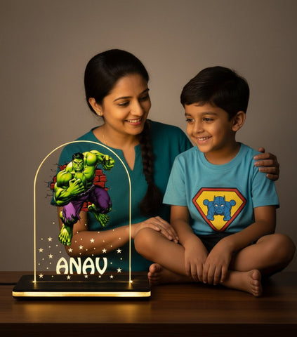 Personalized Hulk LED Lamp | Kids Night Light | Custom Acrylic Gift