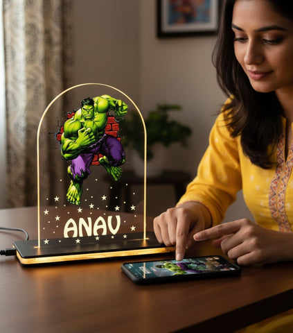 Personalized Hulk LED Lamp | Kids Night Light | Custom Acrylic Gift