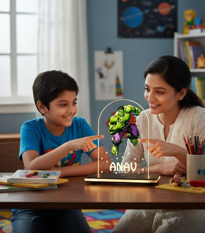 Personalized Hulk LED Lamp | Kids Night Light | Custom Acrylic Gift