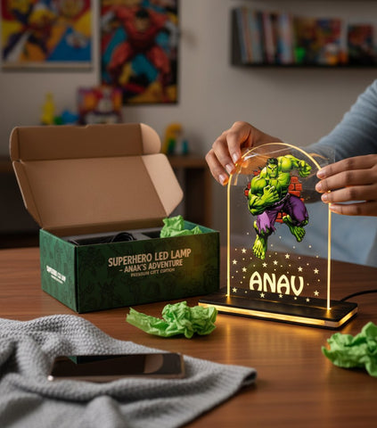 Personalized Hulk LED Lamp | Kids Night Light | Custom Acrylic Gift