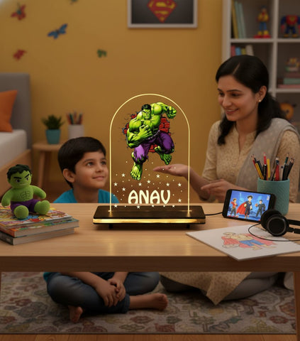 Personalized Hulk LED Lamp | Kids Night Light | Custom Acrylic Gift