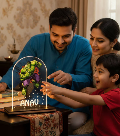 Personalized Hulk LED Lamp | Kids Night Light | Custom Acrylic Gift