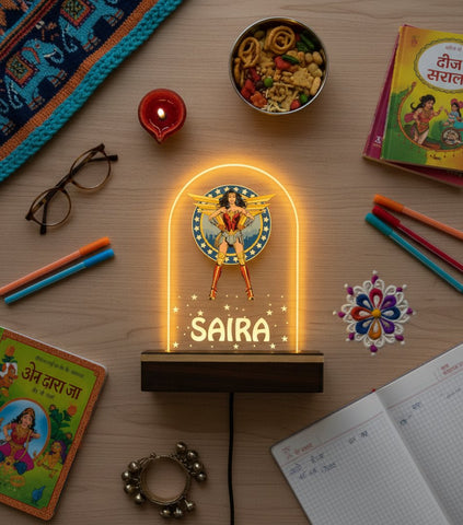 Personalized Wonder Woman LED Lamp | Custom Kids Night Light