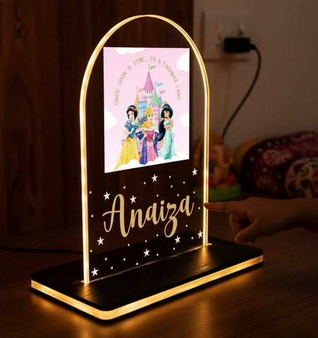 Personalized LED Princess Table Lamp | Kids Custom Night Light