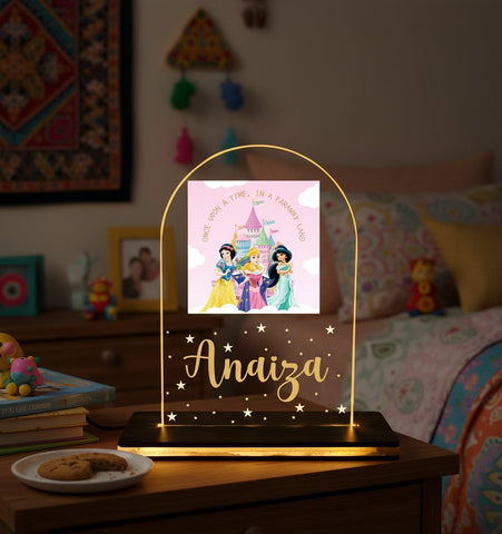Personalized LED Princess Table Lamp | Kids Custom Night Light
