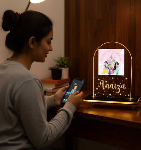 Personalized LED Princess Table Lamp | Kids Custom Night Light