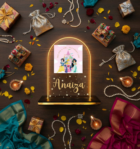 Personalized LED Princess Table Lamp | Kids Custom Night Light