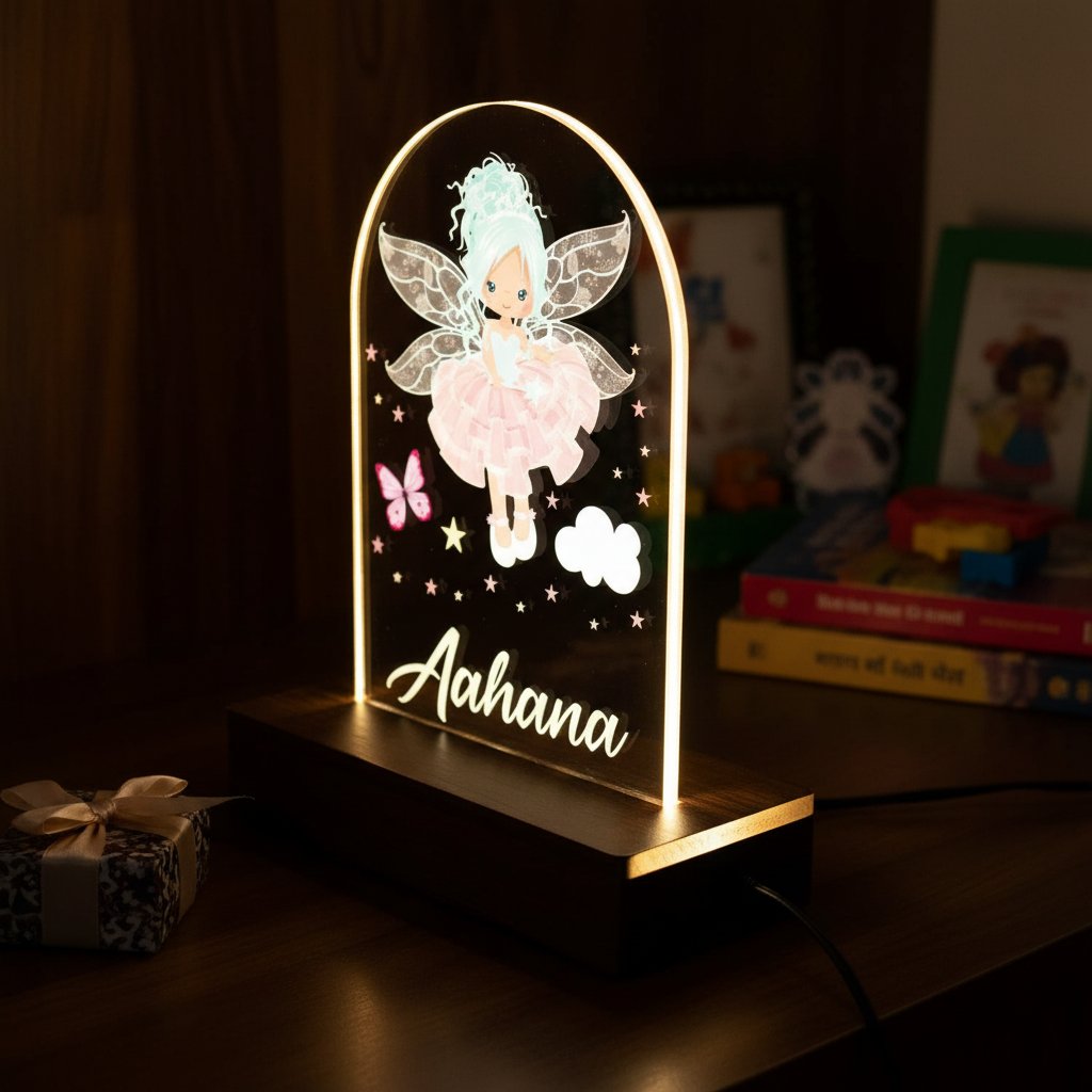 Personalized Fairy LED Lamp | Custom Kids Table Light & Gift