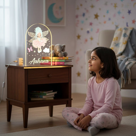 Personalized Fairy LED Lamp | Custom Kids Table Light & Gift