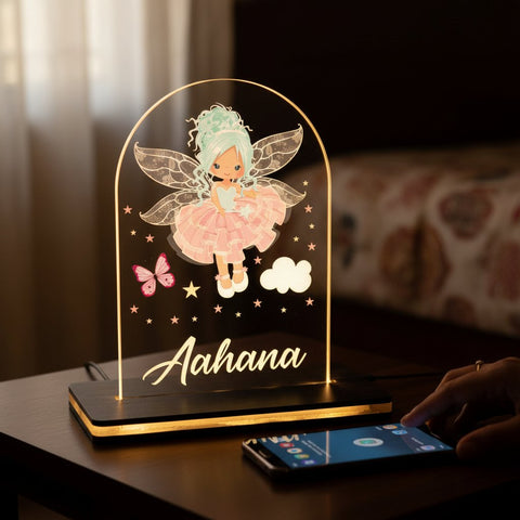 Personalized Fairy LED Lamp | Custom Kids Table Light & Gift