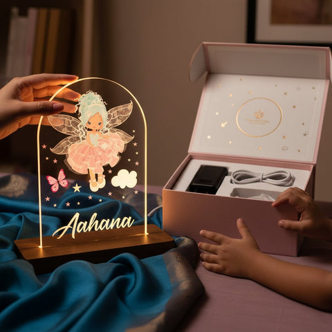 Personalized Fairy LED Lamp | Custom Kids Table Light & Gift