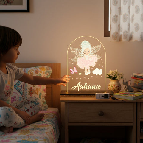 Personalized Fairy LED Lamp | Custom Kids Table Light & Gift