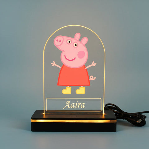 Personalized Peppa Pig LED Table Lamp | Custom Kids Night Light