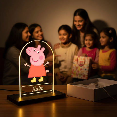 Personalized Peppa Pig LED Table Lamp | Custom Kids Night Light